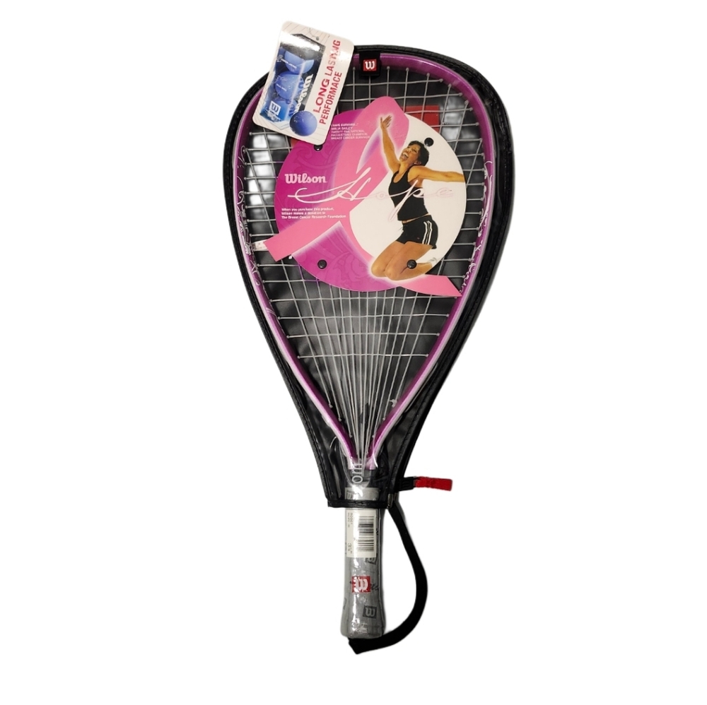 NWT  Wilson  Women's  Racquet Ball Racquet & Cover  3 7/8"   Pink & Purple